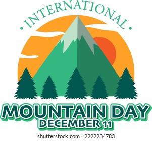 International mountain day text for poster design illustration