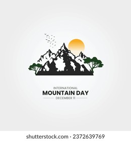 International Mountain Day. Mountain day vector illustration. 