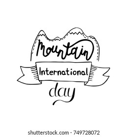 International Mountain Day Vector Illustration. Suitable for greeting card, poster and banner. Lettering.