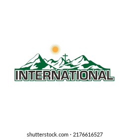 international mountains modern logo suitable for international business