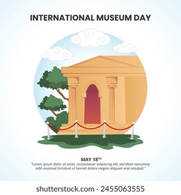 International Museum Day background with a museum building