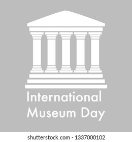 international museum day logo in flat design grey