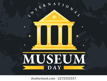 International Museum Day on May 18 Illustration with Building Gallery or Artworks in Flat Cartoon Hand Drawn for Web Banner or Landing Page Templates