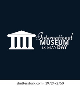 International Museum Day Template for Label, logo, icon and dark background. Vector illustration