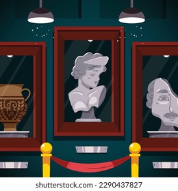 international museum day. Vector illustration design. 18 May. vector museum background. celebration. may 18. exhibits in museum. flat cartoon style. Historical museum concept. exhibition.