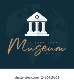 International museum day. Vector illustration of a museum building from origami paper. Suitable for templates, web, social media, greeting cards etc