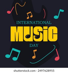 International Music Day colorful background design template. Vector illustration