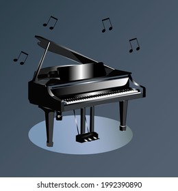 international  music day concept. piano. illustration vector