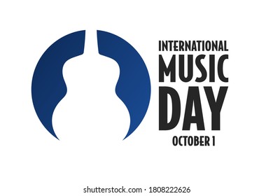 International Music Day. October 1. Holiday concept. Template for background, banner, card, poster with text inscription. Vector EPS10 illustration