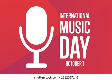 International Music Day. October 1. Holiday concept. Template for background, banner, card, poster with text inscription. Vector EPS10 illustration