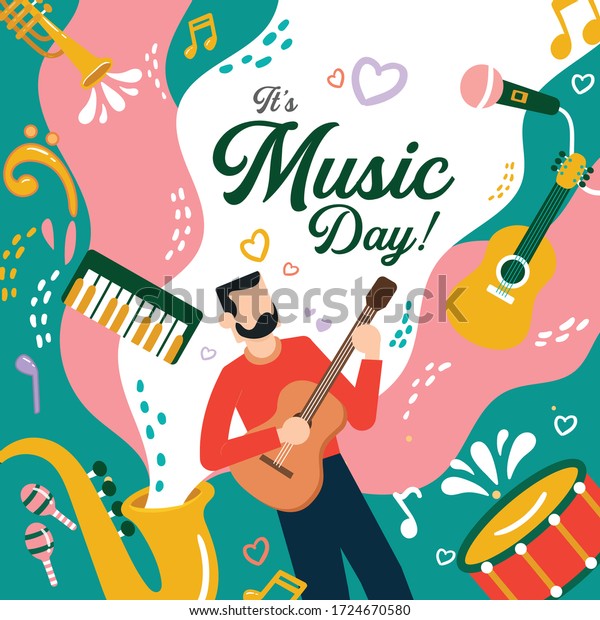 International Music Day Poster Translation Music Stock Vector Royalty Free 1724670580