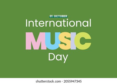 International Music Day typography vector design.  01 October.  