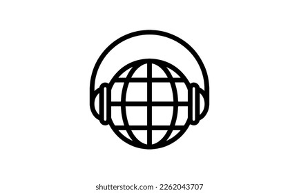 International Music Genre vector illustration icon outline style black and white background eps 8