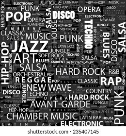 International Music Names, Typography Art (Vector Art) 