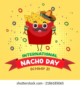 International Nacho Day Banner Design illustration