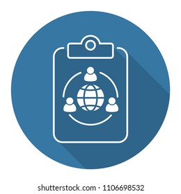 International negotiations. Document, icon.
