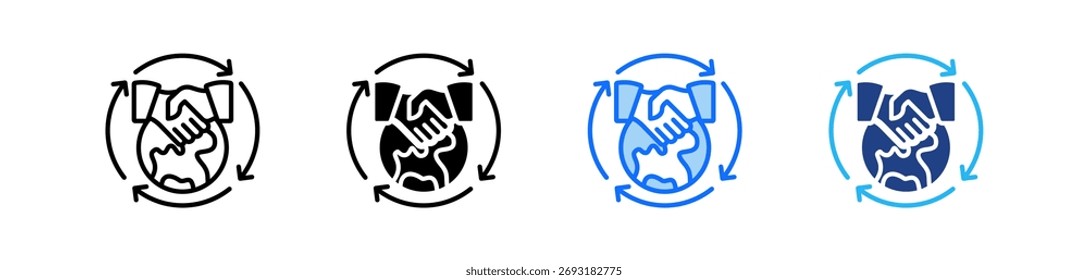 International Negotiations Icon Set Multiple Style Collection