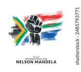 international Nelson Mandela day, South Africa flag concept ,18th of July, flag vector illustration, vector illustration.