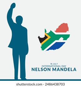 international Nelson Mandela day, South Africa flag and map concept ,18th of July, flag vector illustration, vector illustration.