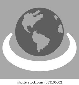 International Network vector icon. Style is bicolor flat symbol, dark gray and white colors, rounded angles, silver background.