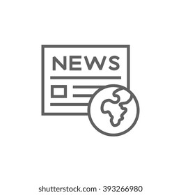 International newspaper line icon.