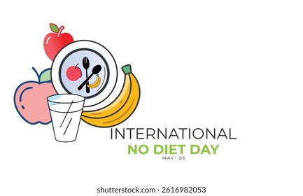 International No Diet Day. background, banner, card, poster, template. Vector illustration.