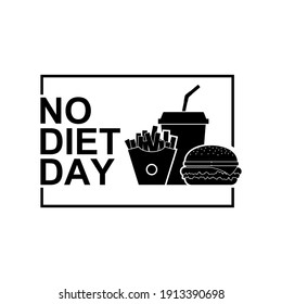 International No Diet Day icon Vector Illustration on white background. Junk Food icon. Fast food, Suitable for greeting card, poster and banner