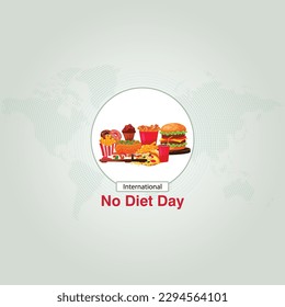 International No Diet Day Vector Illustration. Suitable for greeting card, poster and banner. Food plate vector illustration. vector food. International No Diet Day creative concept.