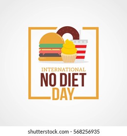 International No Diet Day Vector Illustration. Suitable for greeting card, poster and banner. Social issue about no food presented with flat style vector design illustration. 