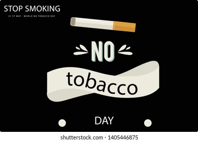 International no tobacco day special image vector with cigarette causes health cancer sentiment for awareness