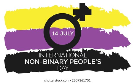 International non-binary people's day flag, celebrated on July 14 annually. banner design template Vector illustration background design.