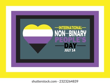 International Non-Binary People's Day Vector illustration. July 14. Holiday concept. Template for background, banner, card, poster with text inscription.