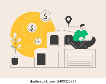 International and non-resident taxes abstract concept vector illustration. Non-resident corporation income tax, international business liability, resident alien taxation abstract metaphor.