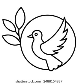 International Non-Violence Day Vector Line Art Logo Icon. International Non-Violence Day vector logo icon for digital download and print.