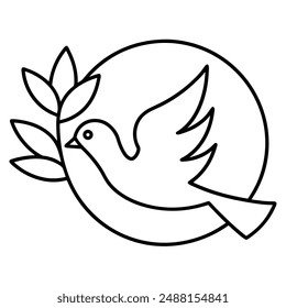 International Non-Violence Day Vector Line Art Logo Icon. International Non-Violence Day vector logo icon for digital download and print.