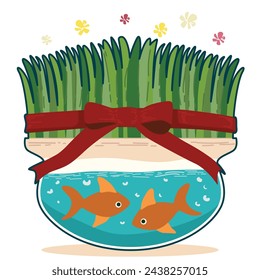 International nowruz day vector cartoon