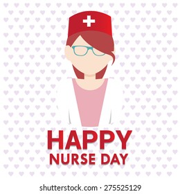 International nurse day concept with illustration of a beautiful nurse, greeting card for happy nurse's day celebration. vector illustration