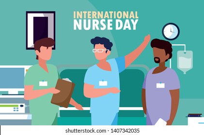 international nurse day with group of professionals