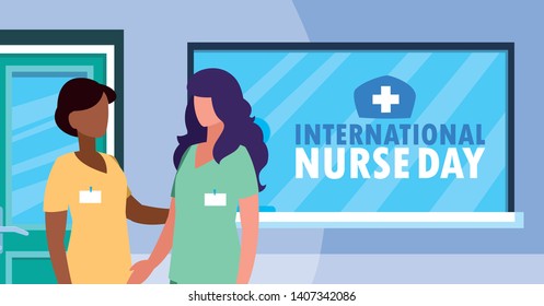 international nurse day group of professionals females