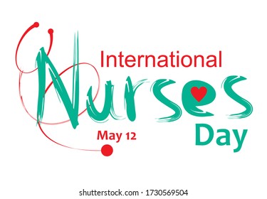 
International Nurse Day with hand letters. Vector Template Design