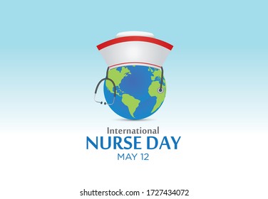 International nurse day. Medical background Vector illustration. World nurse day- world with medical hat vector.