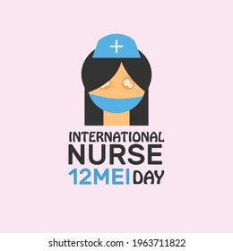 International nurse day on may 12 and pink background. Vector Illustration