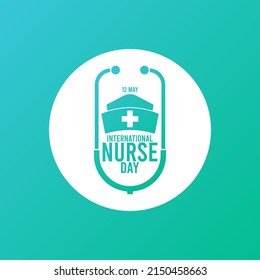 International nurse day vector design background. May 12. Blue and green gradient background.