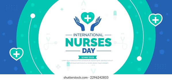 International Nurses Day background or banner design template celebrated in 12 may.