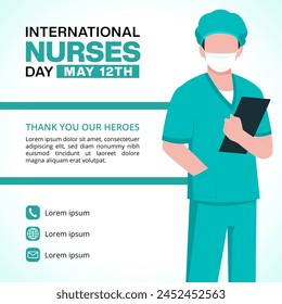 International Nurses Day background with a nurse