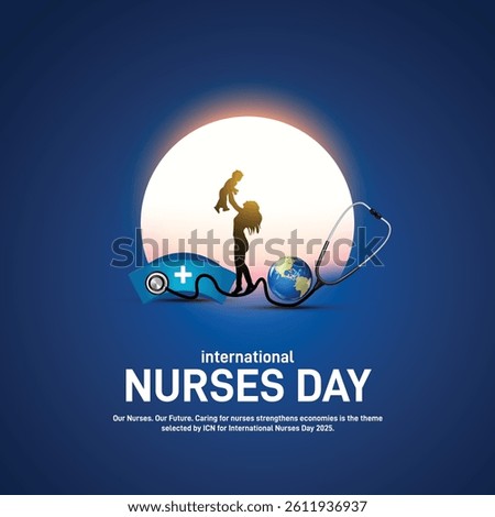 international nurses day. international nurses day creative poster, banner, postcard, background, template, backdrop, social media post, greetings card, web banner, cover design etc. Caring for nurses
