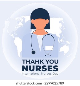 International nurses day. Faceless vector illustration. EPS 10