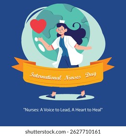 The International Nurses Day flyer, observed annually on May 12, is designed to celebrate the invaluable contributions of nurses to health systems around the world