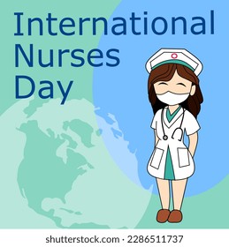 International Nurses day greeting vector 