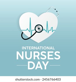 International Nurses Day health awareness vector illustration. Disease prevention vector template for banner, card, background.